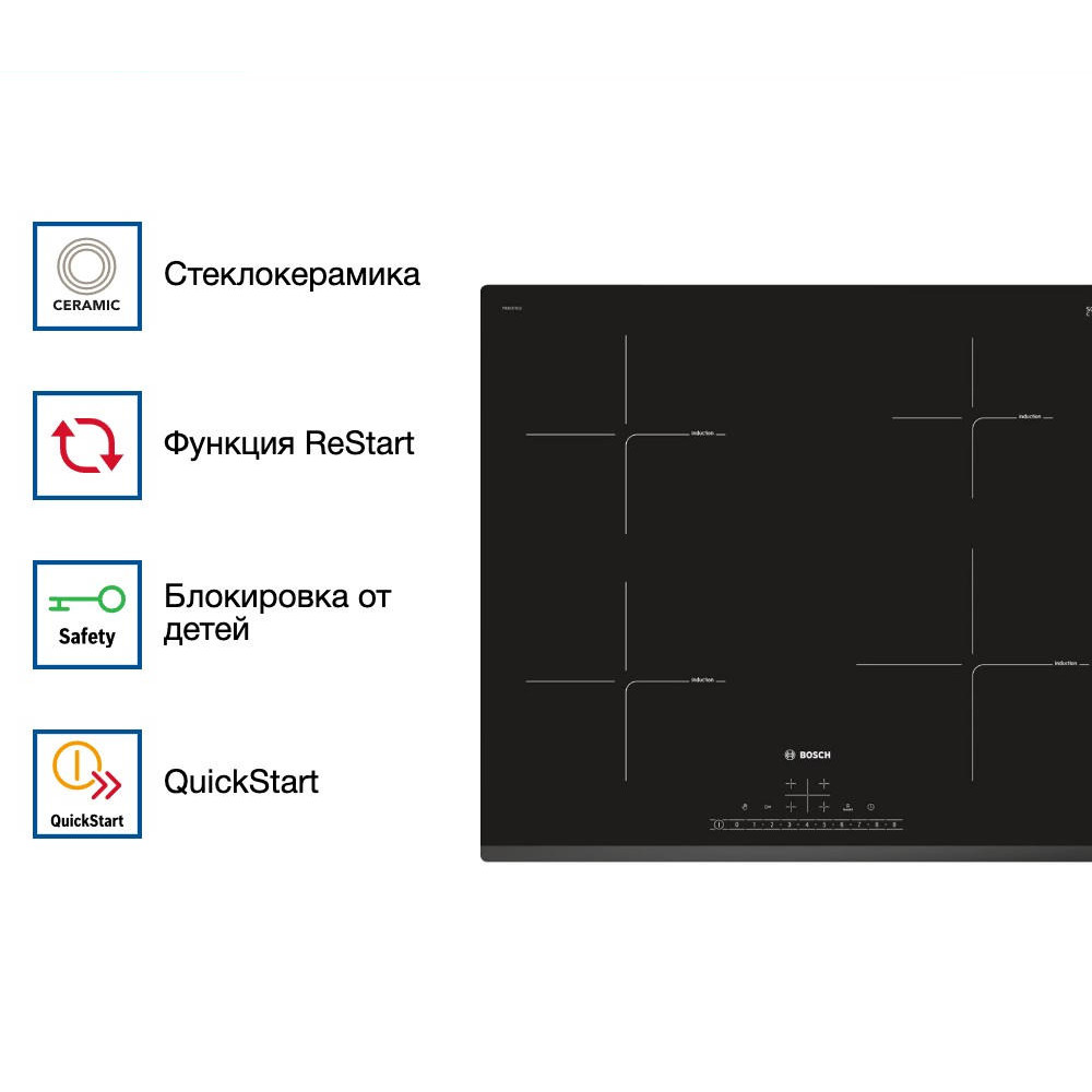 Индукционная варочная панель Bosch PIE631FB1E