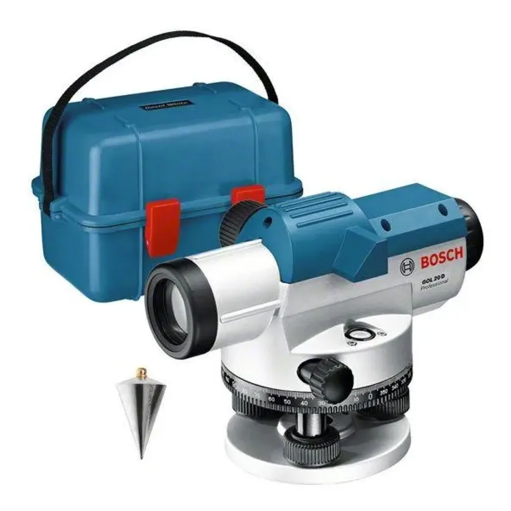 Bosch GOL 20 D Professional оптический нивелир + бленда, кейс, ключ, отвес и регулировочный штифт 0601068400
